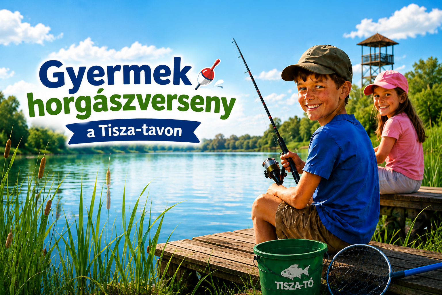 Gyermek horgászverseny a Tisza-tavon